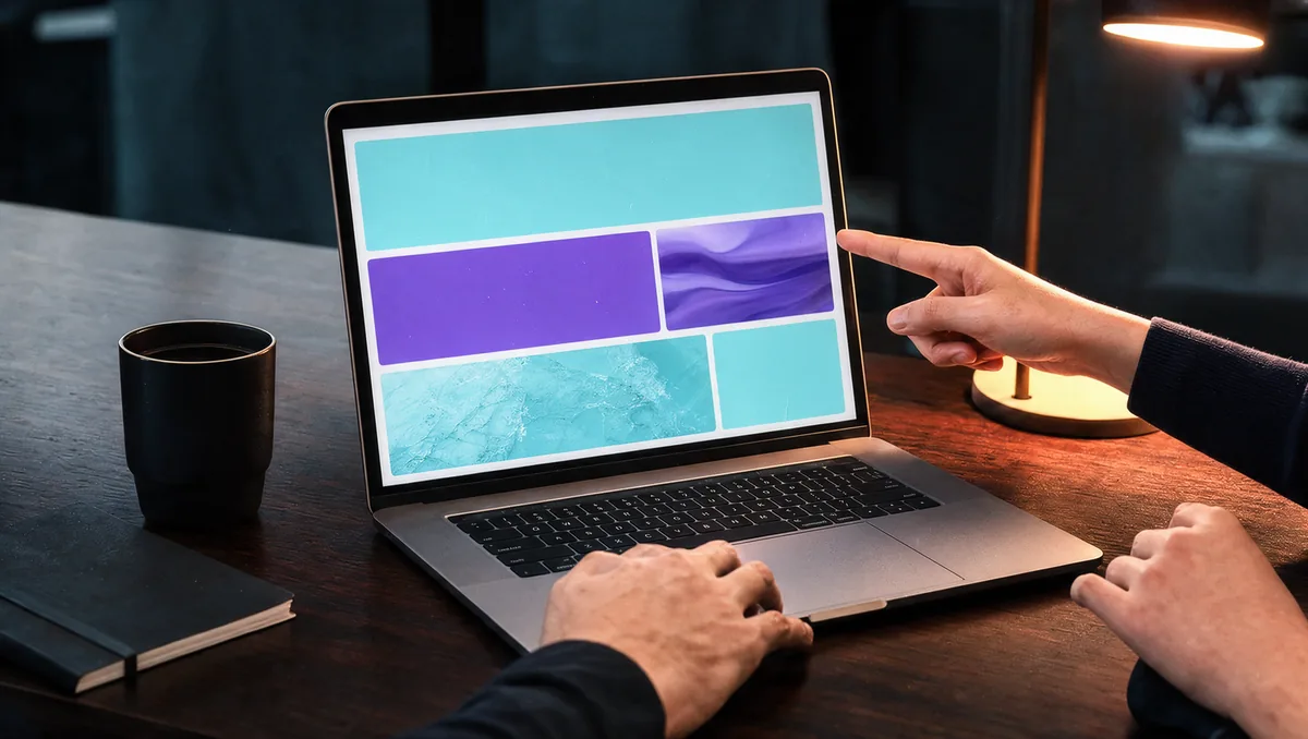 Dos personas revisando juntas el diseño de una web en un portátil